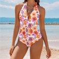 thumbnail image 2 of Clearance!NMMUED Push Up Swimsuits for Women, Shapewear Swimsuits for Women, Halter Swimsuits for Women, Ruched Swimsuits for Women, Slimming Swimsuits for Women, Pink M, 2 of 9