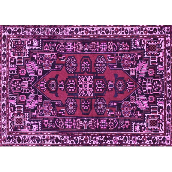 Ahgly Company Machine Washable Indoor Rectangle Persian Purple Traditional Area Rugs, 2' x 3'