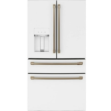 CafeÌ CXE22DP4PW2 22 Cu. Ft. Matte White 4-Door French-Door Counter-Depth Refrigerator