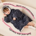 thumbnail image 3 of PMONPA Wearable Blanket Hoodie for Kids, Soft Double Layer Sherpa Fleece Sweatshirt,Teen Gifts for Kids, Youth, Boys, Girls, One Size, Gray, 3 of 8