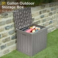 thumbnail image 3 of EAST OAK Deck Box, 31 Gallon Indoor and Outdoor Storage Box with Padlock for Patio Cushions, Outdoor Toys, Gardening Tools, Sports Equipment, Waterproof and UV Resistant Resin, Grey, 3 of 3