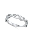 thumbnail image 4 of Clear CZ Filigree Swirl Vine Leaf Ring .925 Sterling Silver Band White Jewelry Female Size 9, 4 of 4