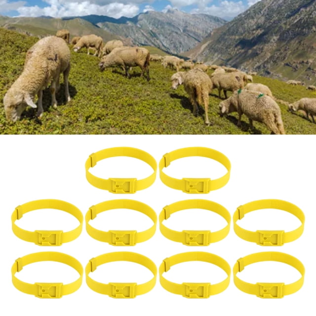 Collar Para Ganado, Collar De Cabra Multifuncional De 10 Piezas PU De 23 Pulgadas De Longitud Ajustable Para El Manejo De Pastos