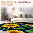 thumbnail image 2 of ODIKA 3'x5' Machine Washable Non-Slip Area Rug, Sunflower Meadow Golden Blooms on Ebony Canvas High Traffic Rug, Yellow, 297453, 2 of 7