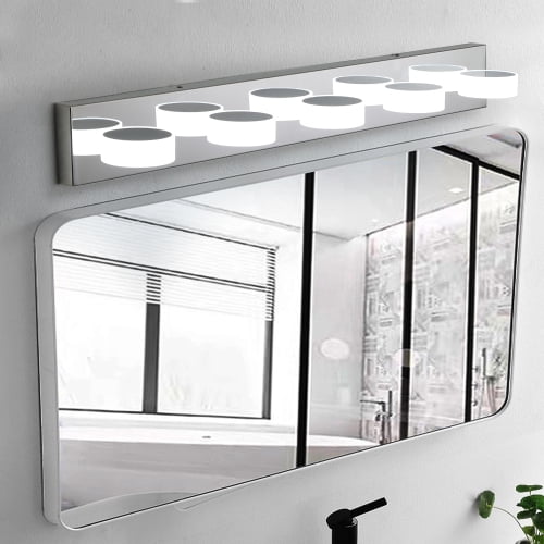 Hi-LIGHTS,Modern 5-Light Rotatable & Dimmable LED Vanity Light Fixture with Acrylic Shades,Energy-Efficient Bathroom Wall Sconce for Bathroom,Dressing Room,Mirror Cabinet,Living Room(Chrome）