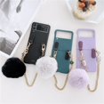 thumbnail image 2 of Ig Style-Funda de teléfono con bola de felpa y cadena para Samsung Galaxy Z Flip3, carcasa multicolor para Galaxy F7110 qym unisex, 2 of 2