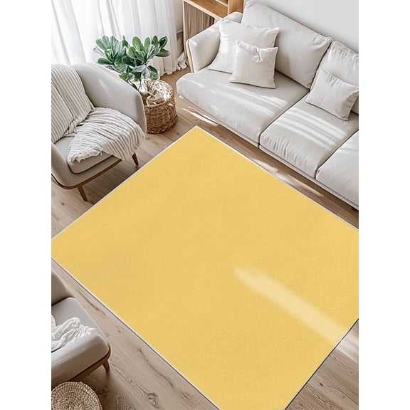Solid Color Area Rug for Bedroom 4x6 Ft Yellow Super Soft fuzzy Throw Rug Non-Slip Fluffy Plush Indoor Floor Carpet for Living Room Nursery Home Decor