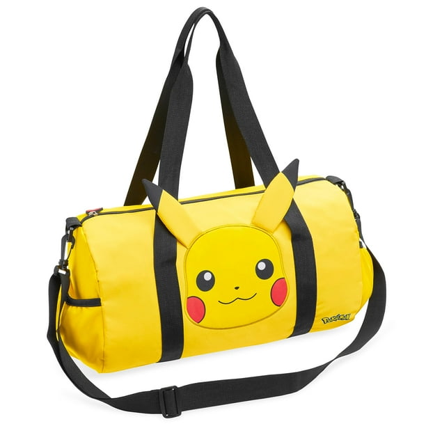 Bolsa de viaje con diseño de Pokémon Pikachu para niños, color amarillo, orejas en 3D