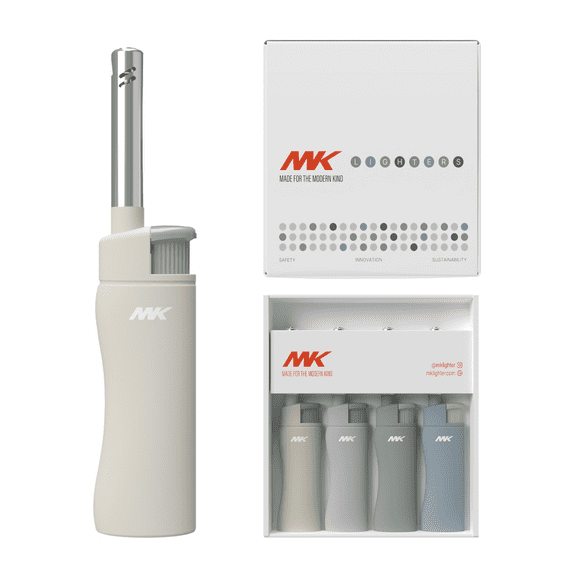 MK Candle Lighter, Butane Refillable Wind-Resistant Flame, 4-Pack for BBQ, Camping, Outdoor Use (Earthy-4PC)