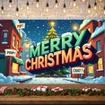 thumbnail image 5 of Snowman Design Merry Christmas Holiday Banner for Winter Celebration Home Decor Christmas Party Indoor Decoration, 5 of 9