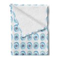 thumbnail image 2 of Abstract Soft Flannel Fleece Throw Blanket, Continuous Pattern with Eyeballs Painting, Cozy Plush for Indoor and Outdoor Use, 50" x 70", Sky Blue Blue, by Ambesonne, 2 of 5