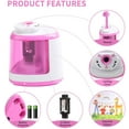 thumbnail image 3 of Pencil Sharpeners Automatic- Electric Pencil Sharpener Battery Powered Handheld Heavy Duty for No.2/Colored Pencils(6-8mm), Pencil sharpeners Manual School (Pink), 3 of 5