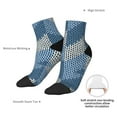 thumbnail image 6 of Naloa Cozy Knitted Blue Chevron Ankle Socks for Women Non Slip Socks No Show Socks Classic Low Cut Casual Socks Casual Socks, 6 of 7