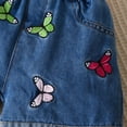 thumbnail image 4 of Toddler Girls' Outfits Butterfly Letter Print Embroidered T Shirts and Denim Shorts With Adjustable Belt Size 3-4T, 4 of 6