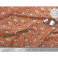 thumbnail image 2 of Soimoi polyester Crepe Fabric Leaves,White Floral & Hummingbird Decor Fabric Printed Yards 52 Inch Wide, 2 of 3