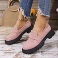 thumbnail image 5 of Wensltd Women's Fashion Loafers Solid Color Round Toe Block Heel Low Heel Thick Sole Slip-On Shoes for Daily Wear Office Work, 5 of 9