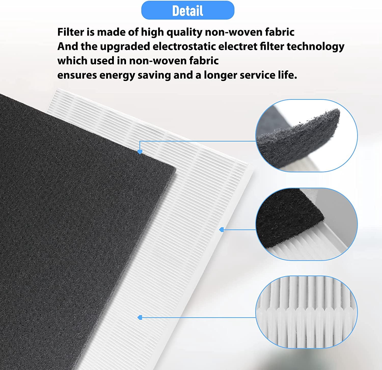 115115 HEPA Replacement Filters A for Winix PlasmaWave C535, 5300-2, P300, 5300, P300,6300, 5300-2, 6300-2 Air Purifier,  Pack of 2  HEPA filter 8 Filter cotton
