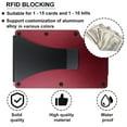 thumbnail image 4 of Notus Metal Wallet for Men Aluminum Credit Card Holde Minimalist Slim Wallet RFID Blocking Card Holder Money Clip Smart Wallet Wine, 4 of 7