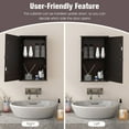 thumbnail image 6 of Giantex Bathroom Medicine Cabinet with Mirror, Wall Mounted Storage Cabinet with Reversible Single Mirrored Door and Adjustable Shelf for Living Room or Entryway (Brown), 6 of 8