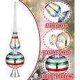 thumbnail image 5 of Glass Christmas Finials Tree Topper Vintage Mid Century Colorful Ornaments Retro Spherical Blown Glass Xmas Tree Topper Finials Holiday Indoor Suitable for Party Decoration, 9.8inches, 5 of 5