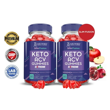 (2 Pack) Slim Fusion Keto Extreme ACV Gummies 2000mg Dietary Supplement 120 Gummys