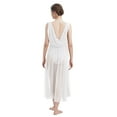 thumbnail image 3 of IBTOM CASTLE Women Lyrical Dance Dress Modern Contemporary V-Neck Backless Split Tulle Skirt S White, 3 of 8