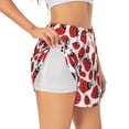thumbnail image 3 of Lsque Cartoon Ladybug Printed Women's Running Shorts with Liner Pockets,Elastic Quick Dry Workout Athletic Gym Yoga Shorts,Womens High Waist Shorts-X-Large, 3 of 9