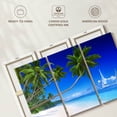 thumbnail image 6 of Elephant Stock Seaside Palms Wall Art - Horizontal Multi Panel Canvas - Living Room Wall Decor - Beach Multi Panel - Blue And Green Decor - 57" x 36", 6 of 8