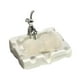 thumbnail image 5 of Jabonera de porcelana con figura de conejo y decoración de drenaje. Bandeja moderna. Blanco lechoso, 5 of 9