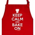thumbnail image 2 of ThisWear Keep Calm and Bake On Funny Apron for Kitchen Baker Baking Two Pocket Apron for Women and Men Red, 2 of 7