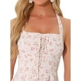 thumbnail image 5 of DARING DIVA Women's Halter Sleeveless Lace Up Floral Midi Dresses XL Pink, 5 of 6