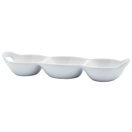 

Gallery 17 White Porcelain 3 Compartment Tray Set of 2