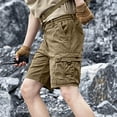 thumbnail image 5 of Quick Dry Athletic Shorts Men's Cargo Shorts 5 Inch Relaxed Fits Button Waist Quick Dry Lightweight Loose Outdoor Hiking with Multi Pocket Brown S, 5 of 6