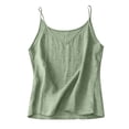 thumbnail image 5 of Tank Tops for Women BWASD Casual Spaghetti Straps V Neck Comfys Fit Loose Camisoles Sleeveless Solid Tee Shirt Blouse Breathable Cotton Linen Summer Tops (Light Green 2XL), 5 of 9