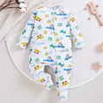 thumbnail image 2 of 3-6 Months Newborn Bodysuit Baby Romper For Falland Winter Long Sleev Belly Romper To Zipper Long Sleeve Sleeper Jumpsuit Green Infant Gift, 2 of 4