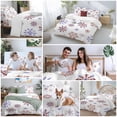 thumbnail image 5 of Christmas Snowflakes Bedding Duvet Cover Set Queen Size 4 Pieces Xmas Purple Brown White Background Bedding Set with Zipper Closure, 1 Comforter Cover 90x92 Inches 1 Flat Sheet & 2 Pillow Cases, 5 of 7