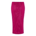 thumbnail image 7 of Women's Sequin Bodycon Pencil Skirt, High Slit with Zipper Detail, Glamorous Midi Skirt for Evening Parties or Night Out, Hot Pink - M, 7 of 7