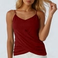 thumbnail image 4 of ZHYou No Boundrie Camisole Tops for Women V Neck Spaghetti Strap Wrap Front Ruched Loose Fit Casual Summer Tank Tops Wine Size 2XL, 4 of 7