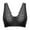 Black, variant on Women's Lace Front Closure Bra - Deep V Neck, 100% Polyester, Comfortable White Lingerie, Size L, Easy On/Off Feminine Undergarment