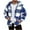 Blue, variant on Pitauce Mens Plaid Sherpa Jacket Button Down Plush Flannel Coat Casual Warm Fleece Lined Outerwear Jacket with Pockets