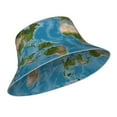 thumbnail image 2 of Kll Earth View World Map Bucket Hat For Women Men Packable Travel Beach Sun Hat Outdoor Rave Accessories Reflective Fisherman Cap, 2 of 9