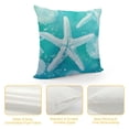 thumbnail image 4 of GOSMITH Marine Life Aqua Starfish Seashell and Coral Light Blue Throw Pillow Covers Decorate Coastal Beach House Home Living Room,Summer Beach Pillowcase, 4 of 5