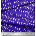 thumbnail image 2 of Soimoi Blue Cotton Poplin Fabric Floral & Text Print Fabric by Yard 42 Inch Wide, 2 of 3