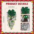 thumbnail image 3 of HaCpiu Christmas Teardrop Swag with Lights, 23" Red Artificial Christmas Swag with Velvet Bow and Baubles, Artificial Winter Swag Garland for Outdoor Front Door Window Stair Decoration (Green), 3 of 14