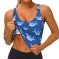 thumbnail image 4 of Xecao Party Shark Cute for Sports Bra with Removable Pads, Crop Tank Top Design, Women's Longline Sports Bra - Non-Wired - Small, 4 of 9