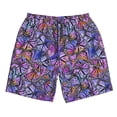 thumbnail image 3 of Uemuo Watercolor Butterflies Pattern Men's Swim Trunks Hawaiian Beach Bathing Suit Swimsuits Beach Quick-Dry Shorts with Pockets-Large, 3 of 9