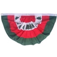 thumbnail image 3 of Christmas Half Circle Porch Banner, Red Green White Pleated Fan Bunting with Holiday Pattern, for Front Door Porch Balcony Railing Window Party Decoration, 35.43 x 17.72 Inch, 3 of 8