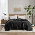 thumbnail image 2 of Woolrich Burlington Contemporary Solid Berber Fabric King Blanket in Black, 2 of 6