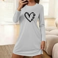 thumbnail image 2 of ZyeKqe Nightgown for Woman Short Sleeve Heart Printed Pajamas Dresses Soft Loose Comfy Sleep Shirts Ladies Nightwear, 2 of 6