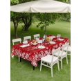 thumbnail image 3 of Outdoor Tablecloth with Umbrella Hole and Zipper, Christmas Elk Rectangle Table Cloth 52x70 Inch Waterproof Tablecloth, Winter Santa Claus Xmas Snowflakes Red Picnic Table Cover for Patio Camping, 3 of 7
